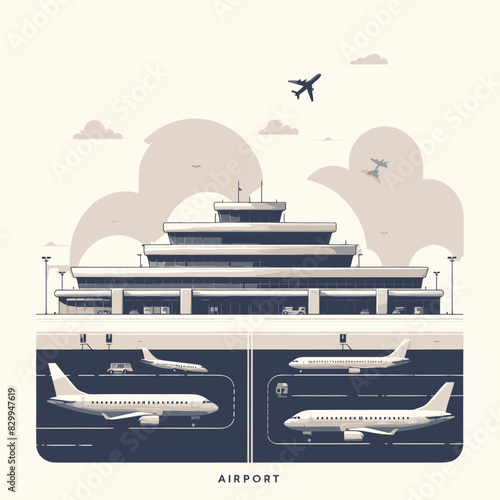 Airport vector in white background 