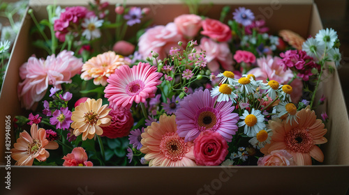 Wallpaper Mural A box of flowers with a variety of colors. The flowers are arranged in a way that creates a sense of harmony and balance
 Torontodigital.ca