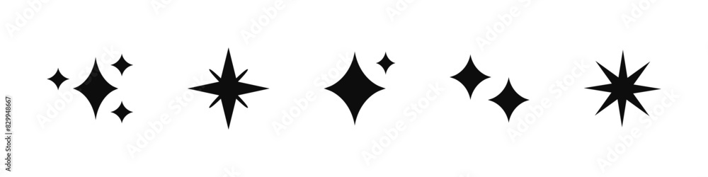 Fototapeta premium Sparcle star vector icons. Stars sparcling element icon set.