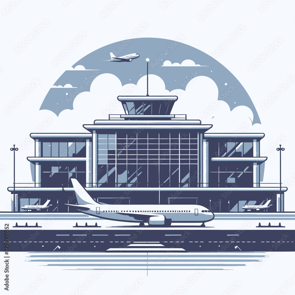 Airport vector in white background 