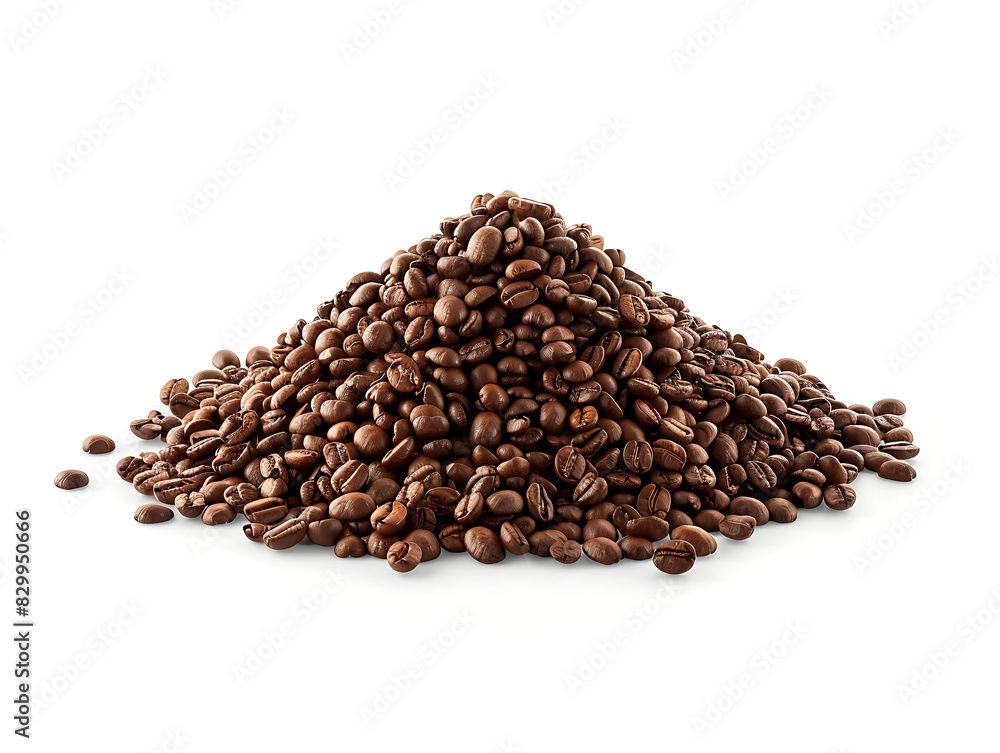 Heap of coffee beans on white background Heap of coffee beans on white background