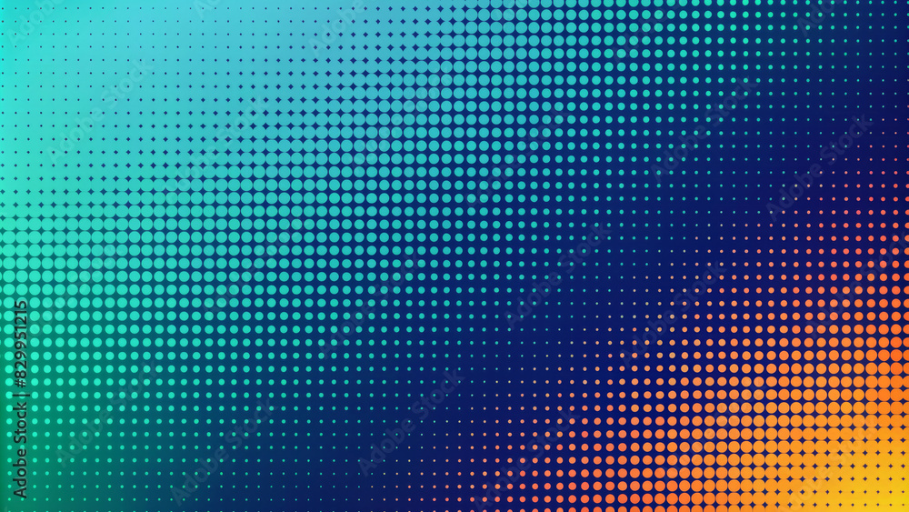 A gradient of dots transition from blue to orange diagonally across the screen, creating a vibrant halftone effect.Pattern gives a sense of digital or print technology,often used in graphic design.AI A gradient of dots transition from blue to orange diagonally across the screen, creating a vibrant halftone effect.Pattern gives a sense of digital or print technology,often used in graphic design.AI
