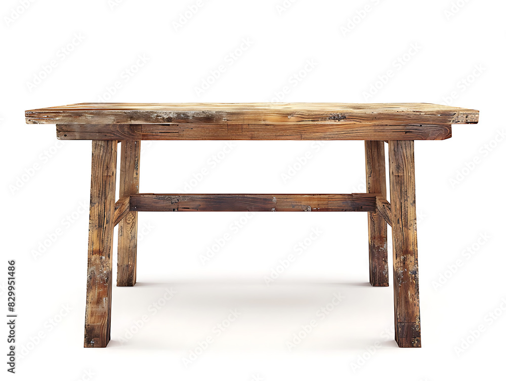 Old Wooden Table against white background in high quality Old Wooden Table against white background in high quality
