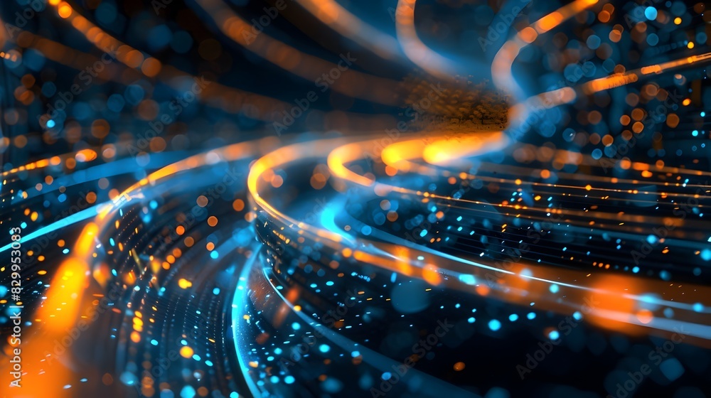 Vibrant digital energy flow with glowing particles and fractal patterns in a futuristic atmosphere Vibrant digital energy flow with glowing particles and fractal patterns in a futuristic atmosphere