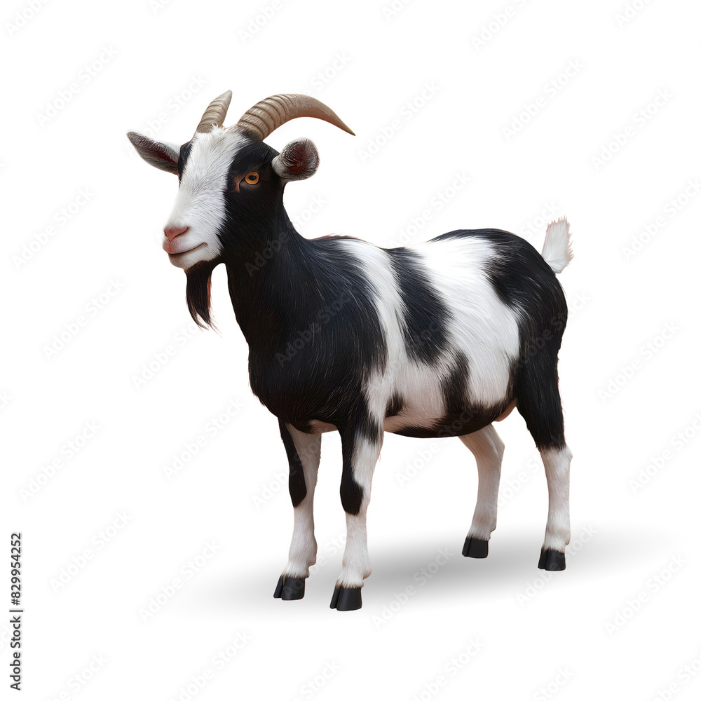 Fototapeta premium 3d realistic Horn Goat on transparent background, best islamic festival eid al adha goat