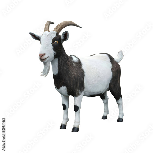 3d realistic Horn Goat on transparent background, best islamic festival eid al adha goat