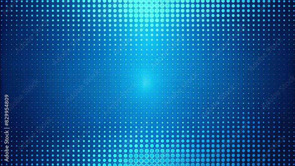 The multitude of blue half-tone dots alternate from light blue to dark blue to create a gradient effect, creating a sense of depth and digital sophistication. The pattern has a futuristic feel.AI gene The multitude of blue half-tone dots alternate from light blue to dark blue to create a gradient effect, creating a sense of depth and digital sophistication. The pattern has a futuristic feel.AI gene