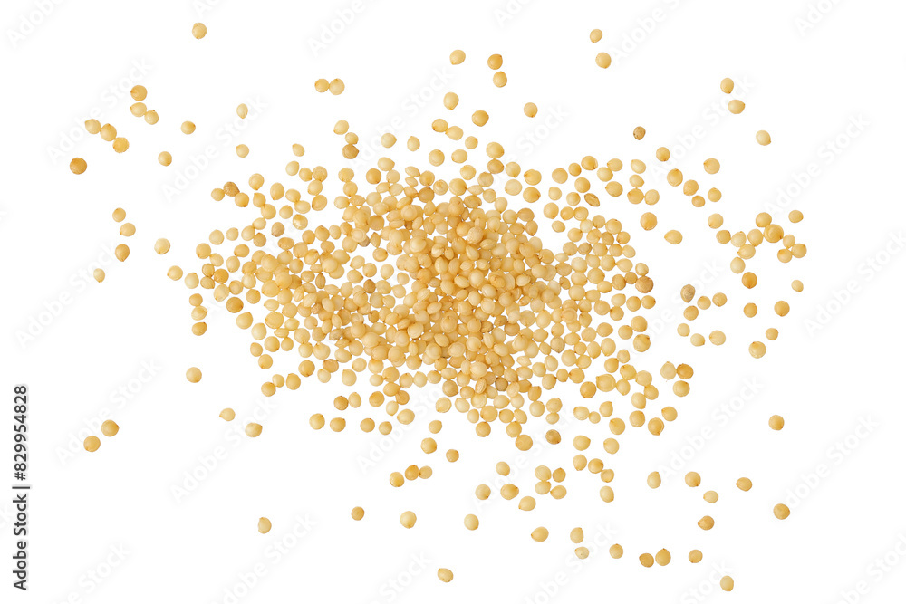Amaranth grain seeds isolated on white background. Top view. Flat lay Amaranth grain seeds isolated on white background. Top view. Flat lay