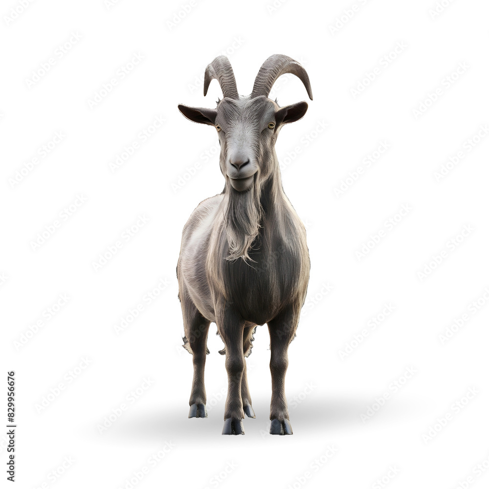 Obraz premium 3d realistic Horn Goat on transparent background, best islamic festival eid al adha goat