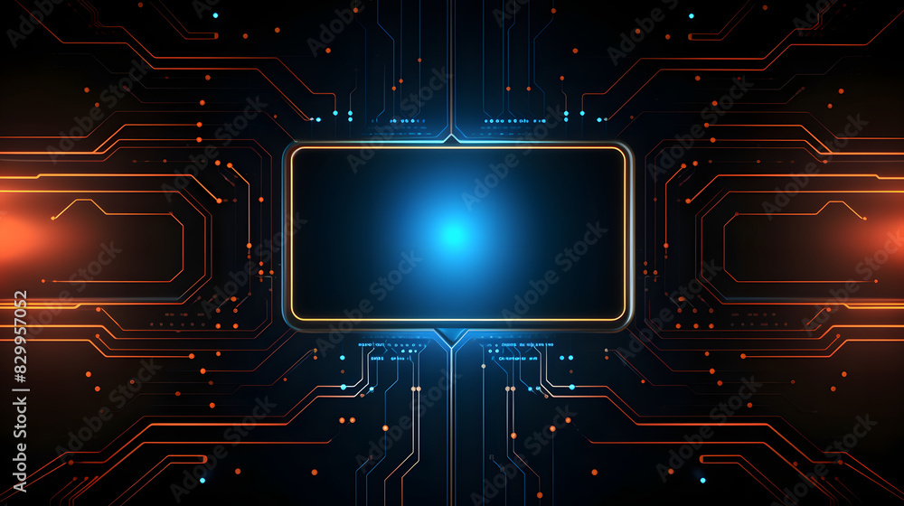 Fototapeta premium Digital circuit technology graphics poster background