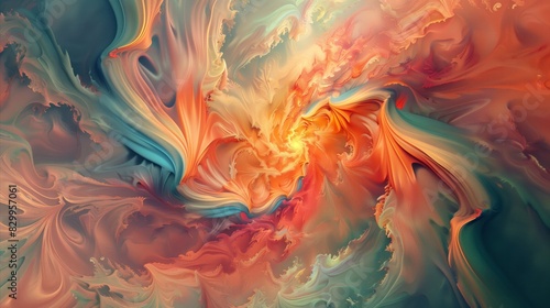 Abstract Swirling Colorful Smoke with Vibrant Hues and Dynamic Patterns