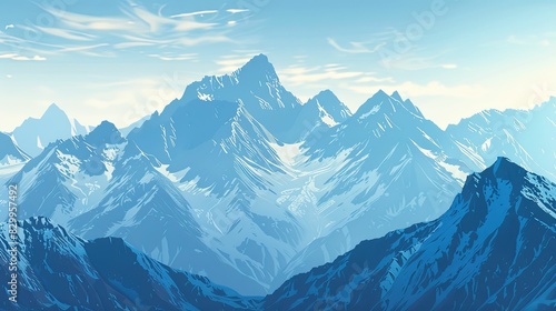 Simple mountain art UHD wallpaper