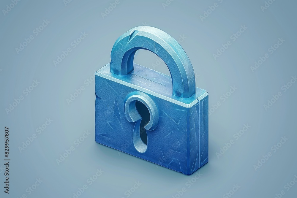 Blue padlock icon, symbolizing security and protection in a modern, minimalist design. Blue padlock icon, symbolizing security and protection in a modern, minimalist design.