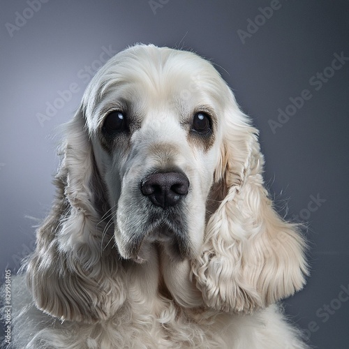 Real old white cocker spaniel