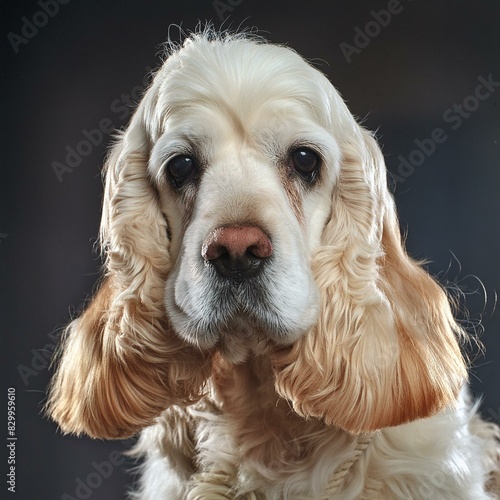 Real old white cocker spaniel
