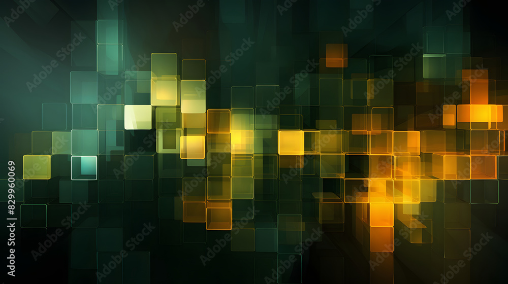 Digital yellow and green abstract tech poster background Digital yellow and green abstract tech poster background