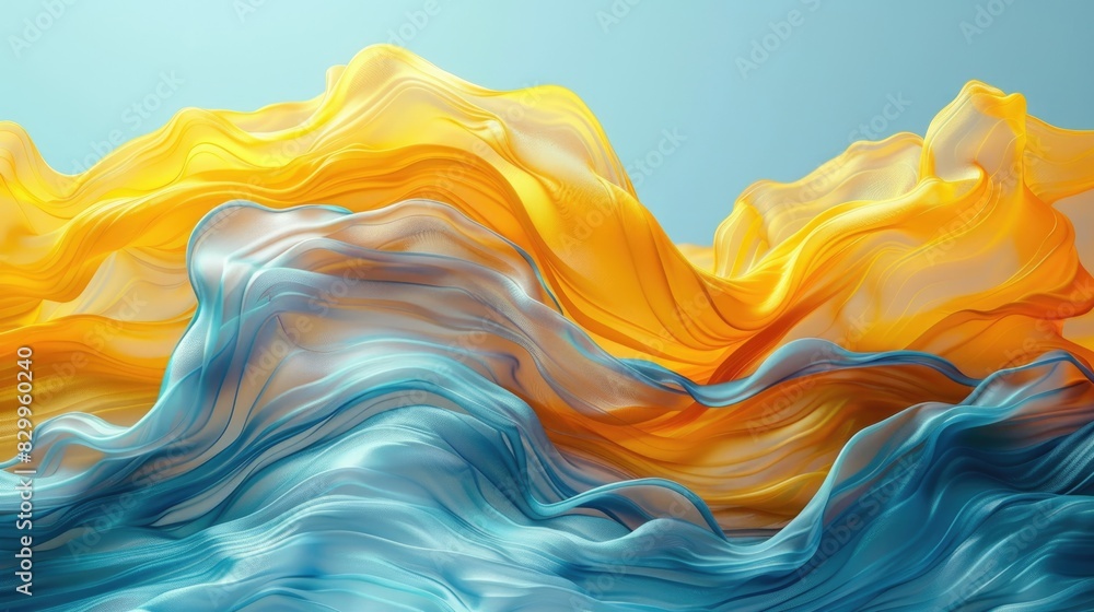 Abstract background with fluid colors in yellow and turquoise Abstract background with fluid colors in yellow and turquoise