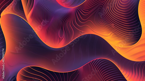 Wallpaper Mural Gradient flowing geometric pattern background texture for poster cover design. Minimal color abstract gradient banner template. Modern vector wave shape for brichure. Generative AI. Torontodigital.ca