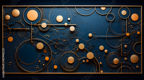 Digital golden delicate wall sculpture decoration poster background