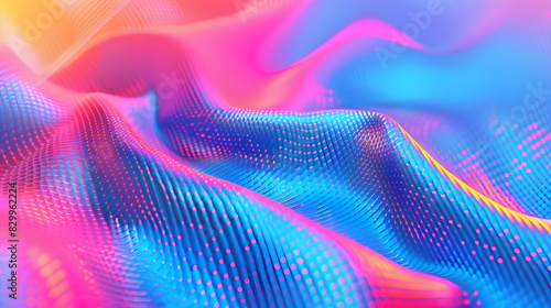 Gradient mesh abstract background. Futuristic holographic backdrop with gradient mesh. 90s, 80s retro style gradient background. Generative AI.