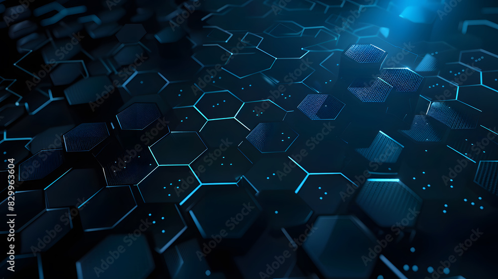 Obraz premium hexagon concept design abstract technology background vector illustration. Generative AI.