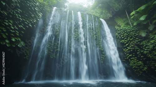 imagine an experimental shot of a waterfall in the rainforest, with intentional motion blur creating a dreamy, ethereal effect --ar 16:9 --style raw Job ID: 45793dbf-76aa-43f8-9cf7-66cca505efac