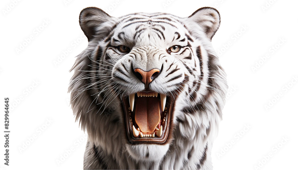 Fototapeta premium White tiger isolated on a white background