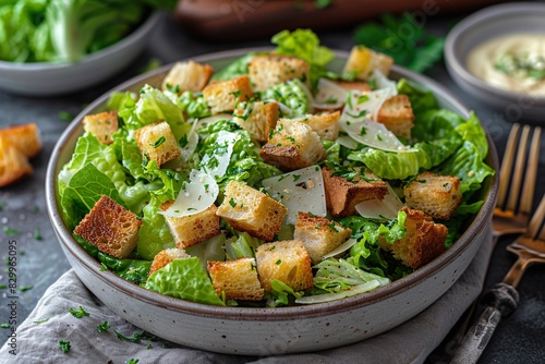 Caesar salad with chicken fillet