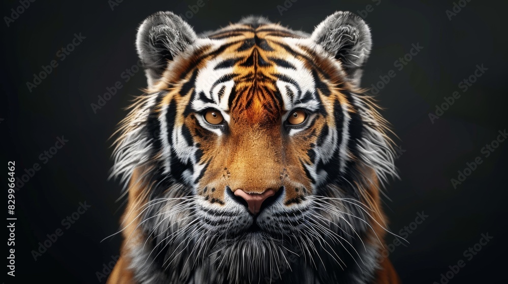 Fototapeta premium 3D Render of Endangered Tiger in Tetradic Colors
