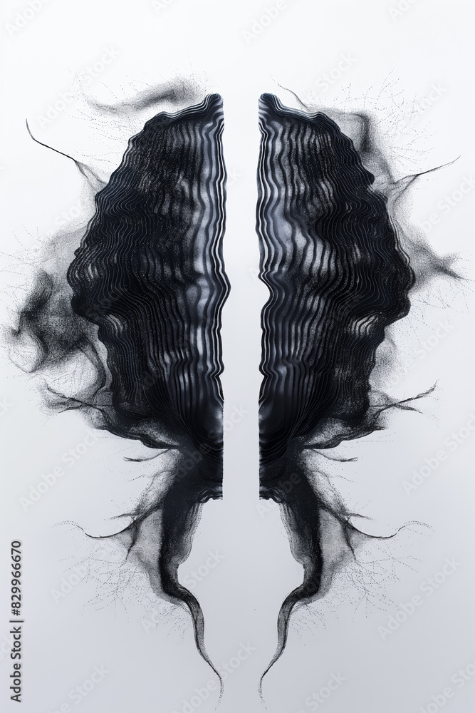 Fototapeta premium A visual metaphor of brain waves during REM sleep, isolated on a white background