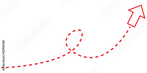 red dashed line arrow. vector design element