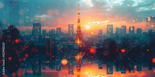 Wallpaper Mural Tokyo Tower in Japan. Contemporary Art Torontodigital.ca