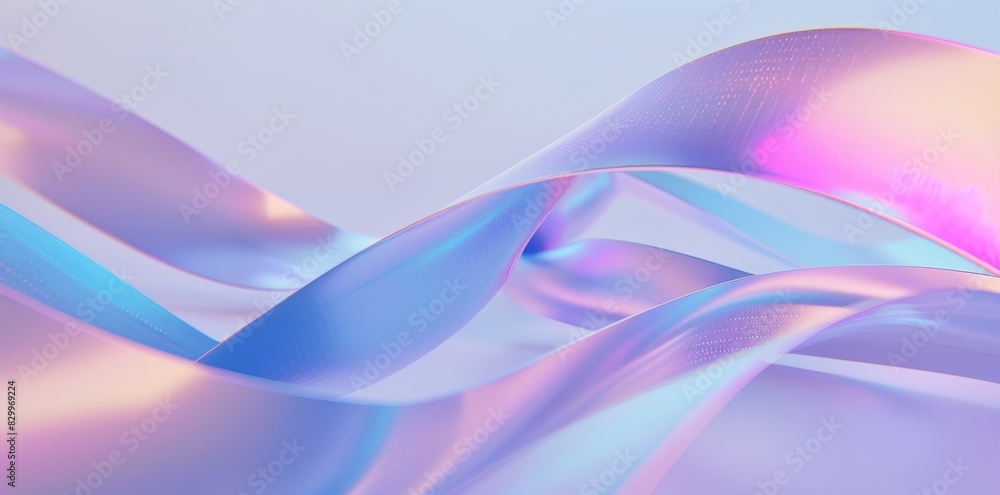 3D render of abstract glass ribbon on white background, delicate buissness background 3D render of abstract glass ribbon on white background, delicate buissness background
