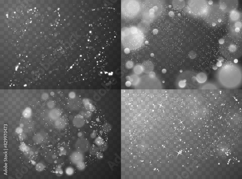 Holiday magic in 4 vector overlays with bokeh lights.