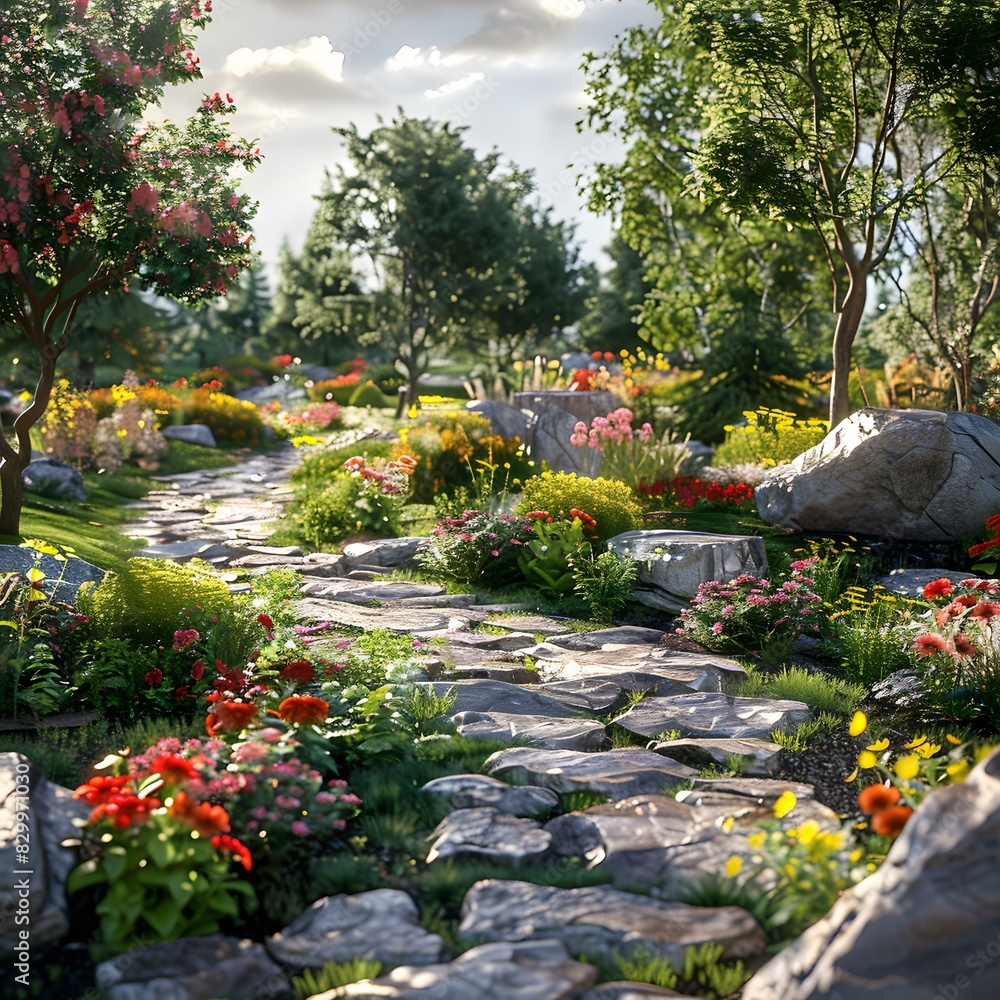 Fantastic Flowers Path in Enchanted Forest Fantastic Flowers Path in Enchanted Forest