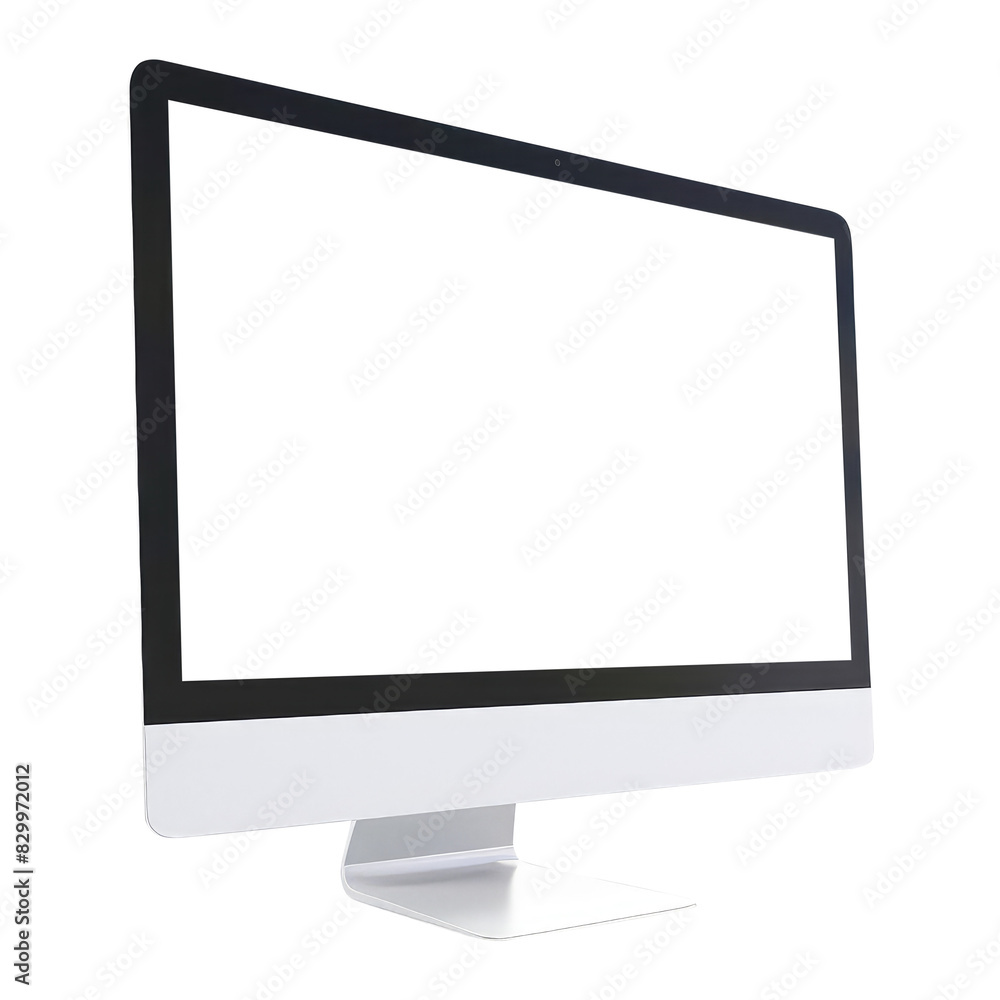 Modern desktop pc monitor display with blank screen isolated on transparent white background, clipping path Modern desktop pc monitor display with blank screen isolated on transparent white background, clipping path