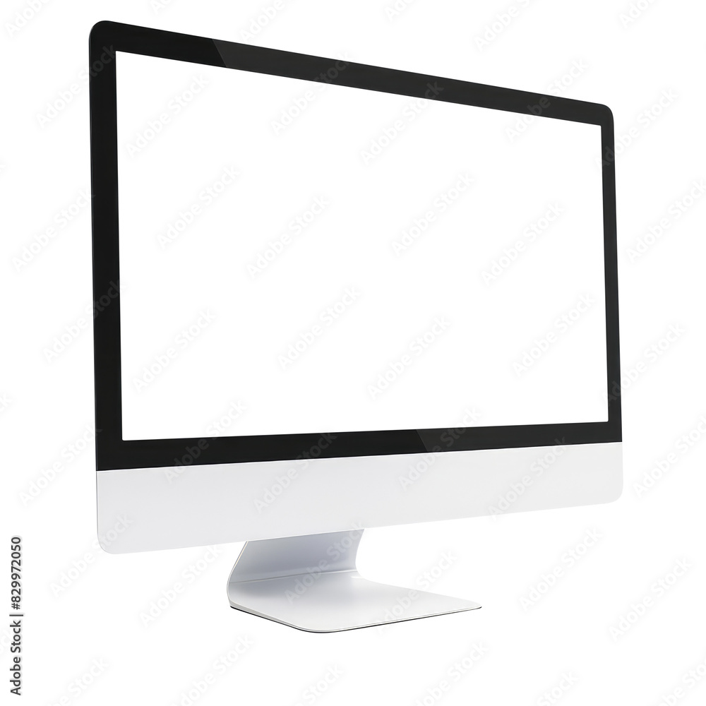 Modern desktop pc monitor display with blank screen isolated on transparent white background, clipping path Modern desktop pc monitor display with blank screen isolated on transparent white background, clipping path