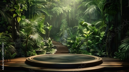 Tropical Jungle Wooden Platform