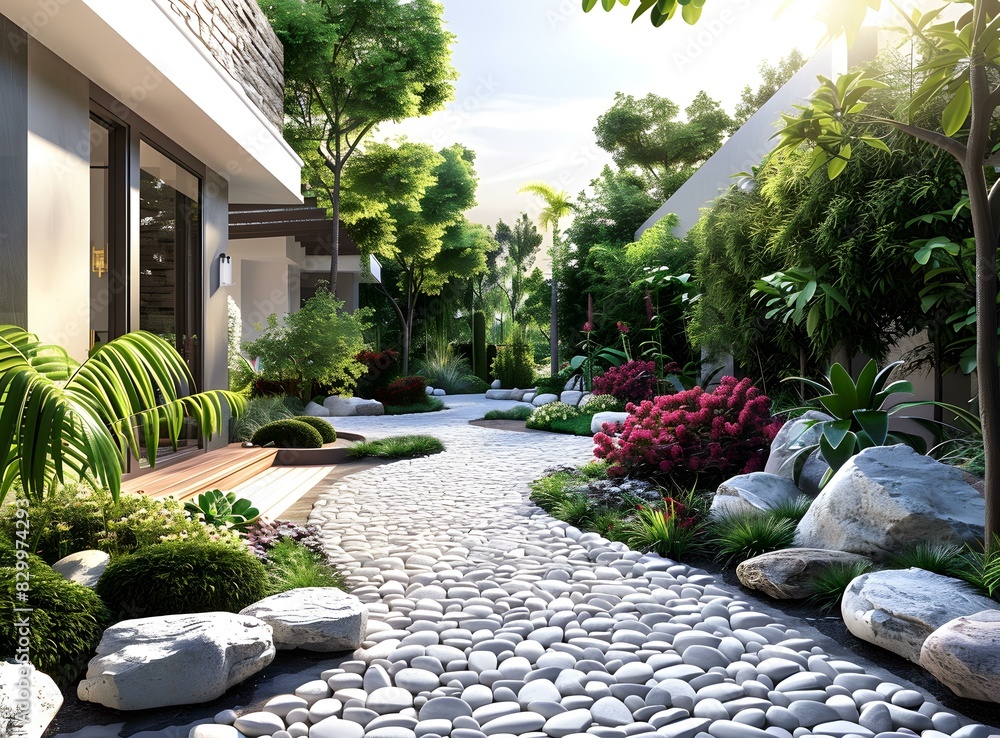 Obraz premium Pebble Garden Path