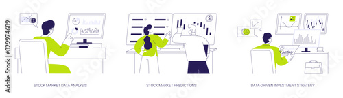 Stock exchange abstract concept vector illustrations.