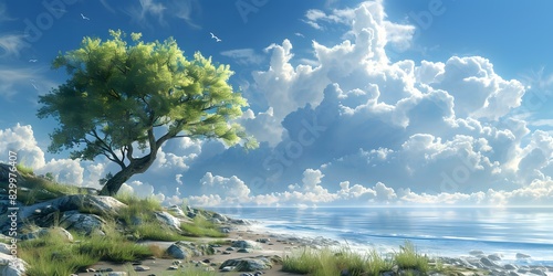 The green tree and the vast sea