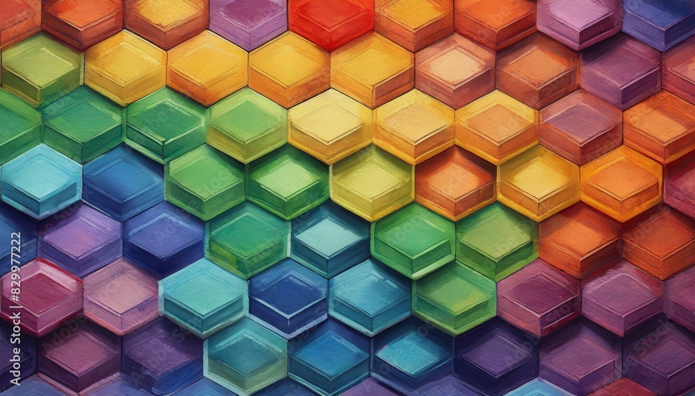 painted background texture of symmetrically arranged hexagons painted in the colors of the LGBT flag painted background texture of symmetrically arranged hexagons painted in the colors of the LGBT flag