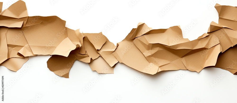 An assortment of actual torn or ripped brown paper pieces against a white backdrop Includes copy space image An assortment of actual torn or ripped brown paper pieces against a white backdrop Includes copy space image
