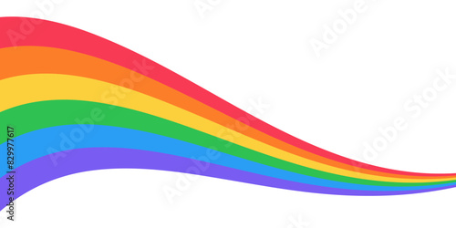 Rainbow ribbon on white background. Symbol of the LGBT pride community.
