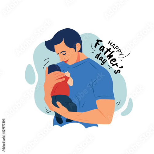 Father and child love graphic for father's day