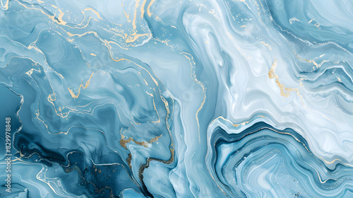Marble ink colorful. Blue marble pattern texture abstract background. can be used for background. Generative AI.