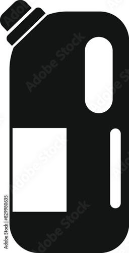 Black and white vector illustration of a cleaning detergent bottle silhouette, a household item, isolated, customizable, and universally recognizable