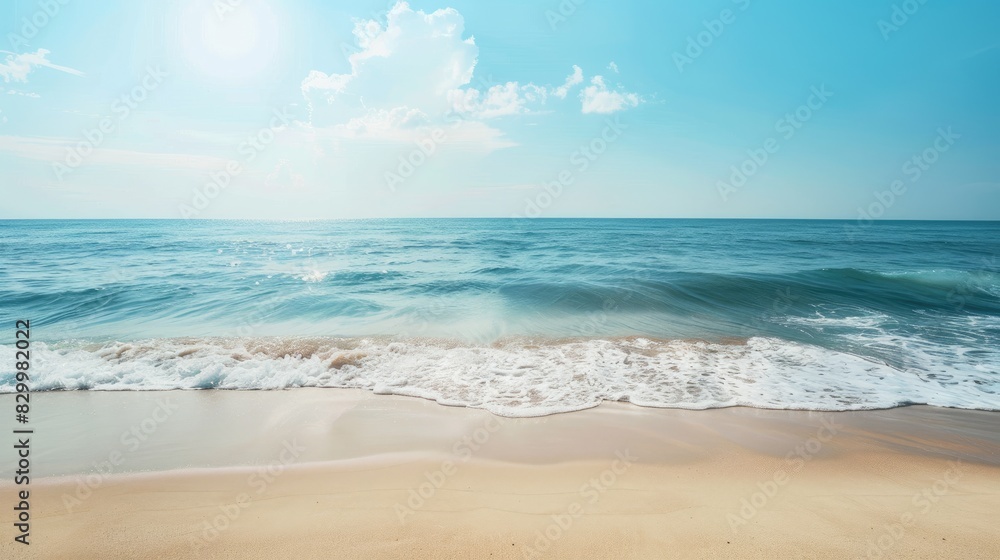 Copy space with empty beach and sea in the background Copy space with empty beach and sea in the background