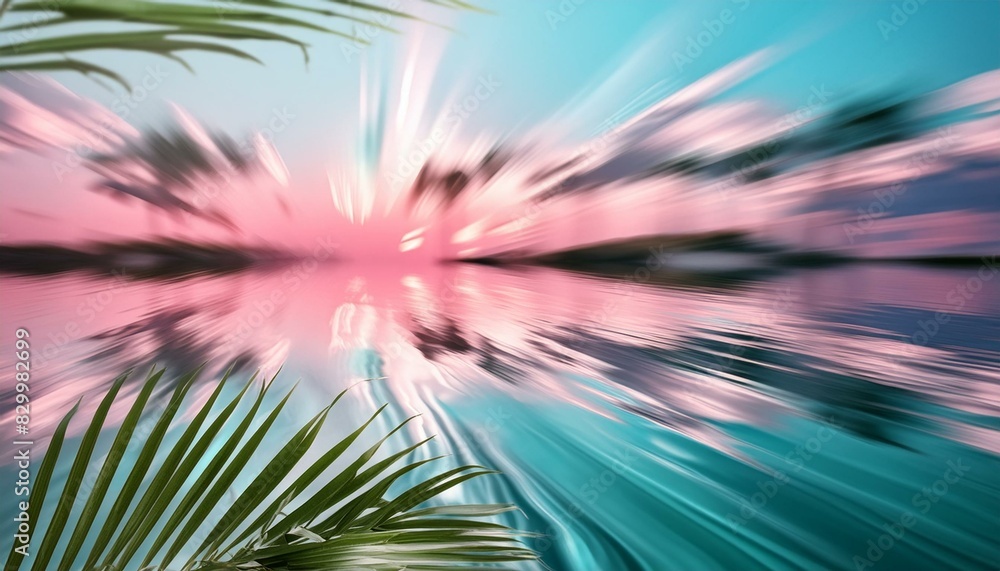 Pink to Turquoise Water Surface Blurred Motion Background