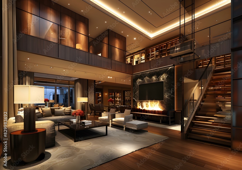 The interior design of a luxury apartment